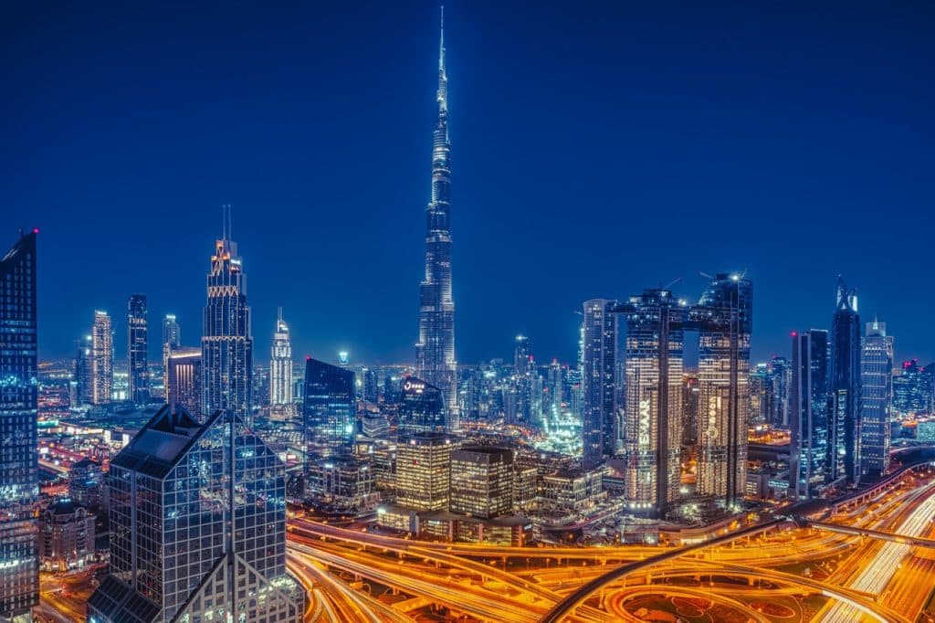 Dubai Burj Khalifa éjszaka
