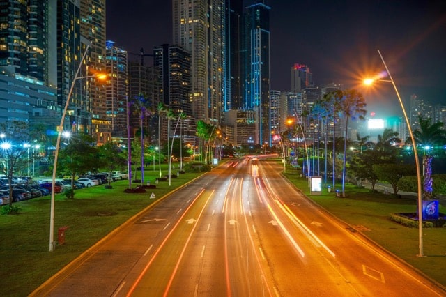 Panama's capital in the evening